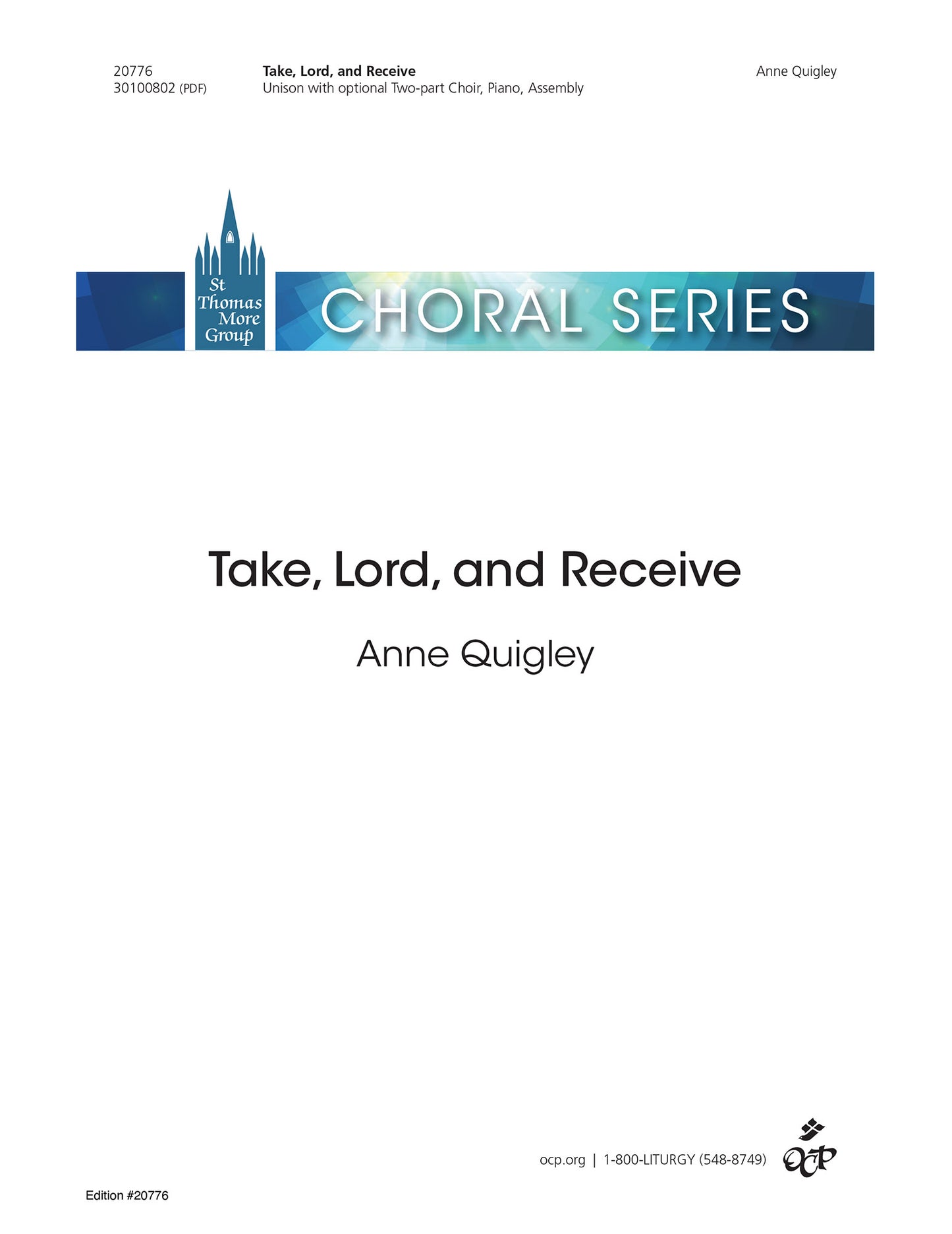 Take, Lord, and Receive
