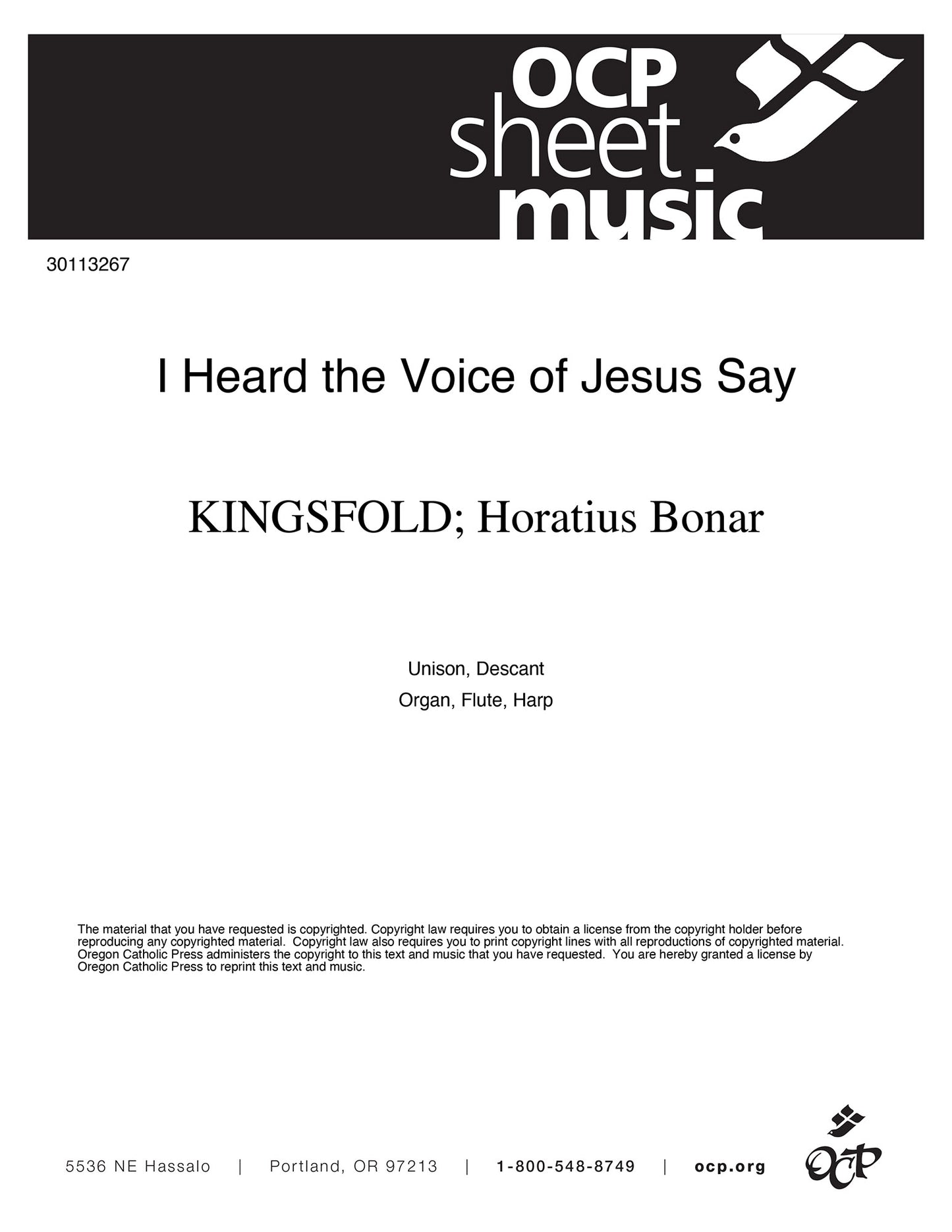 I Heard the Voice of Jesus Say