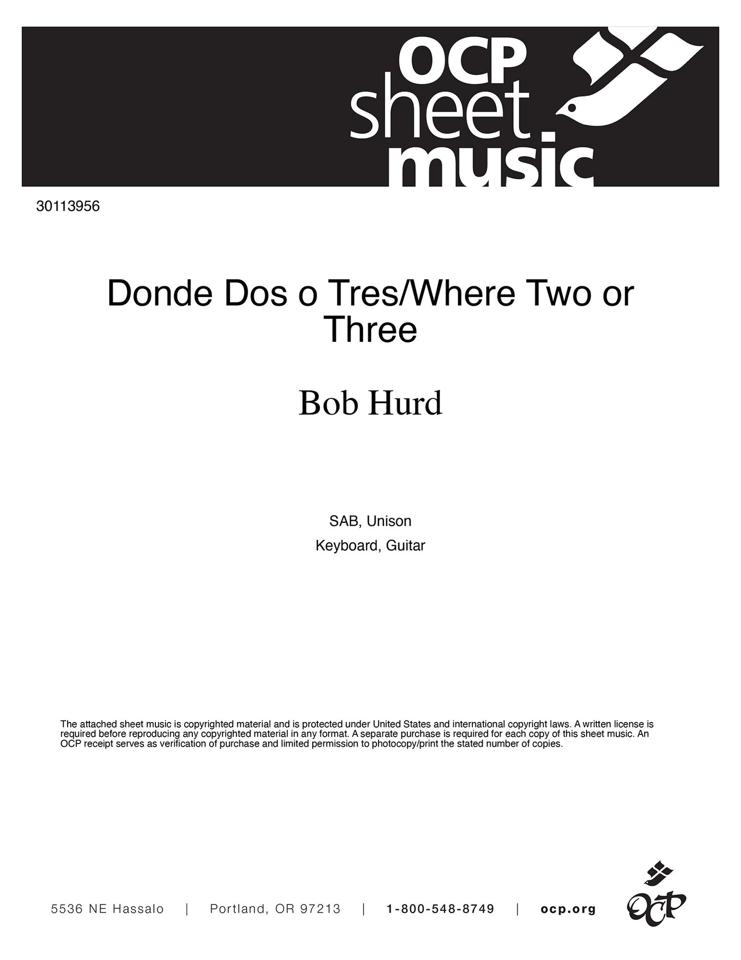 Donde Dos o Tres/Where Two or Three