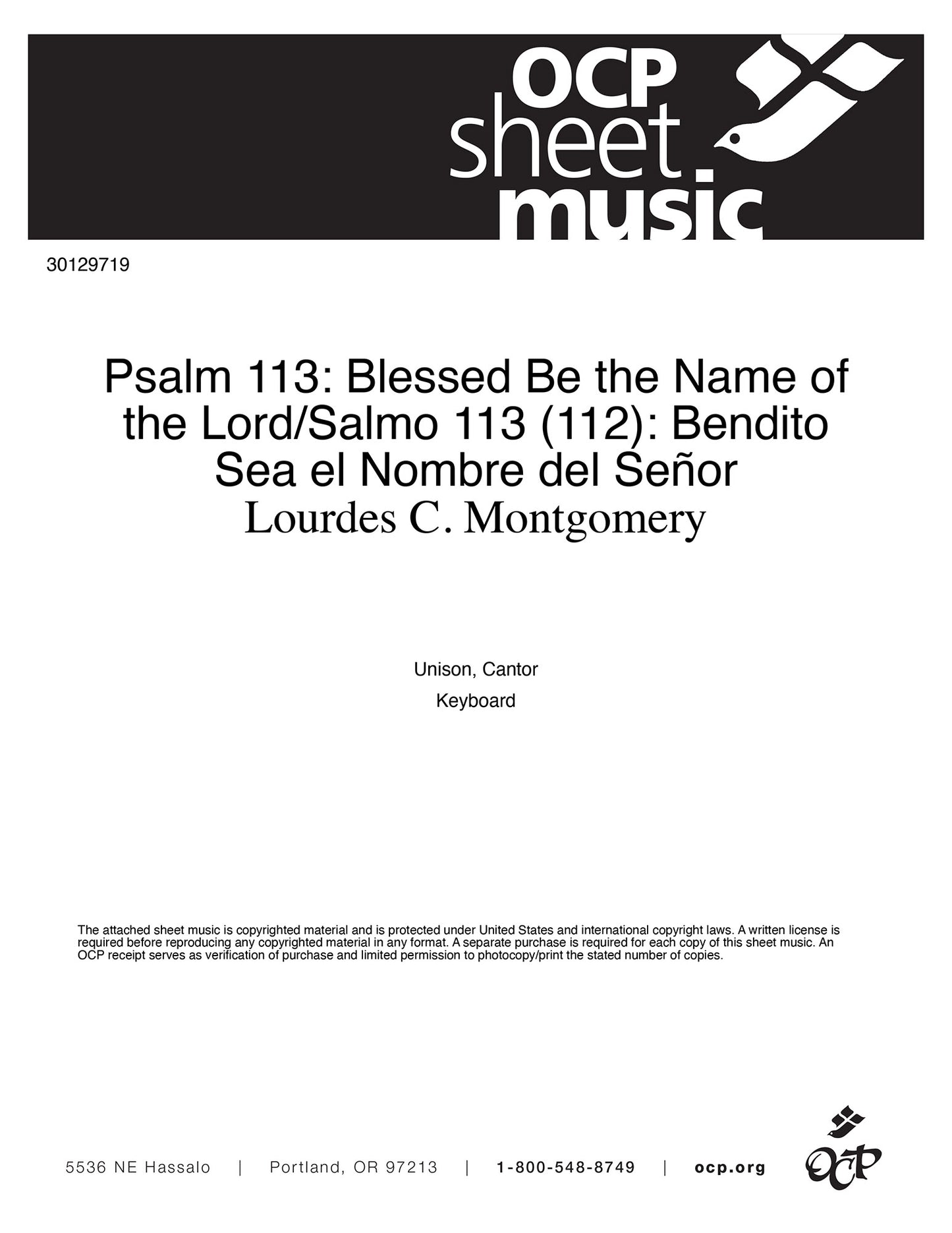 Psalm 113: Blessed Be the Name of the Lord/Salmo 113 (112): Bendito Sea el Nombre del Se–or