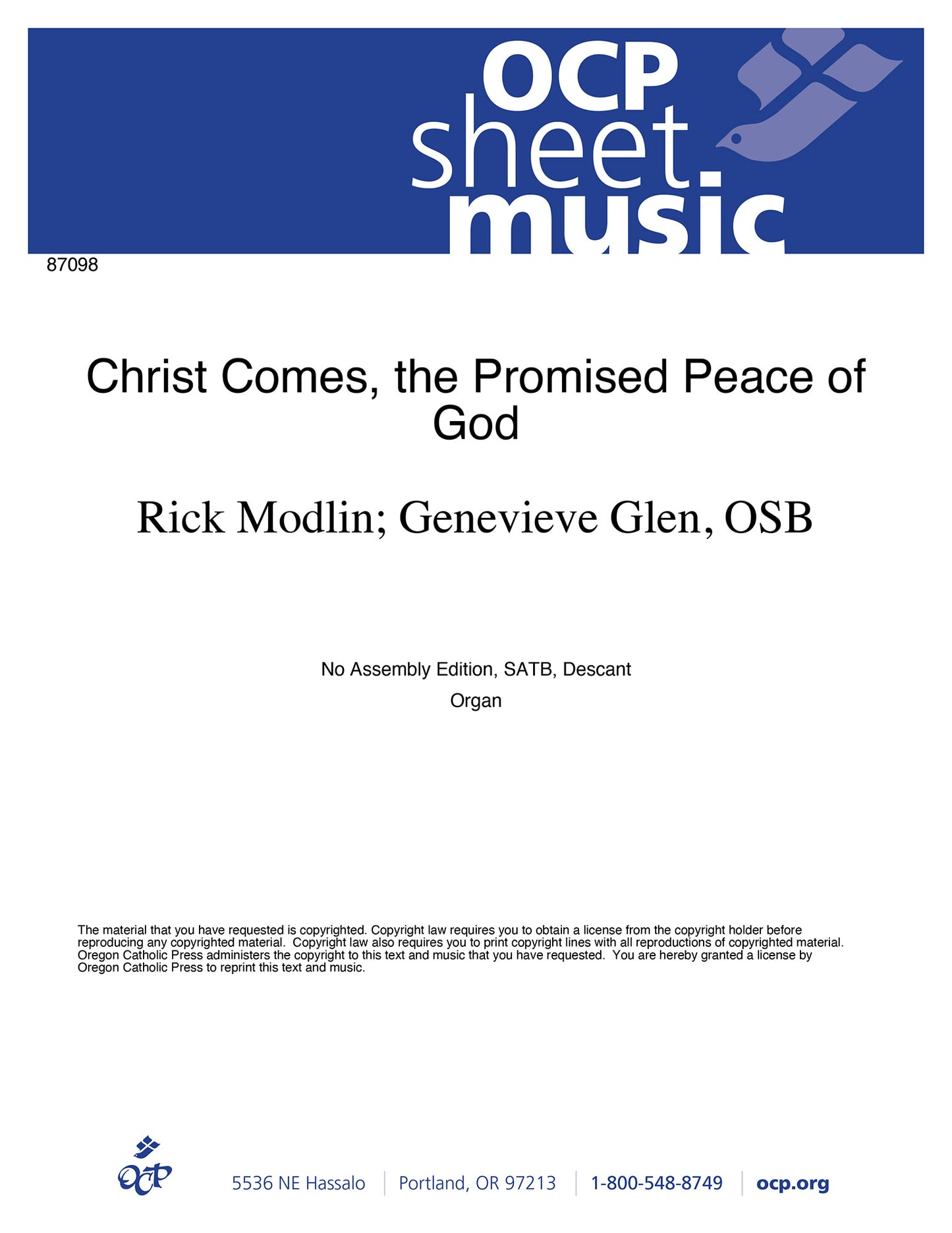Christ Comes, the Promised Peace of God