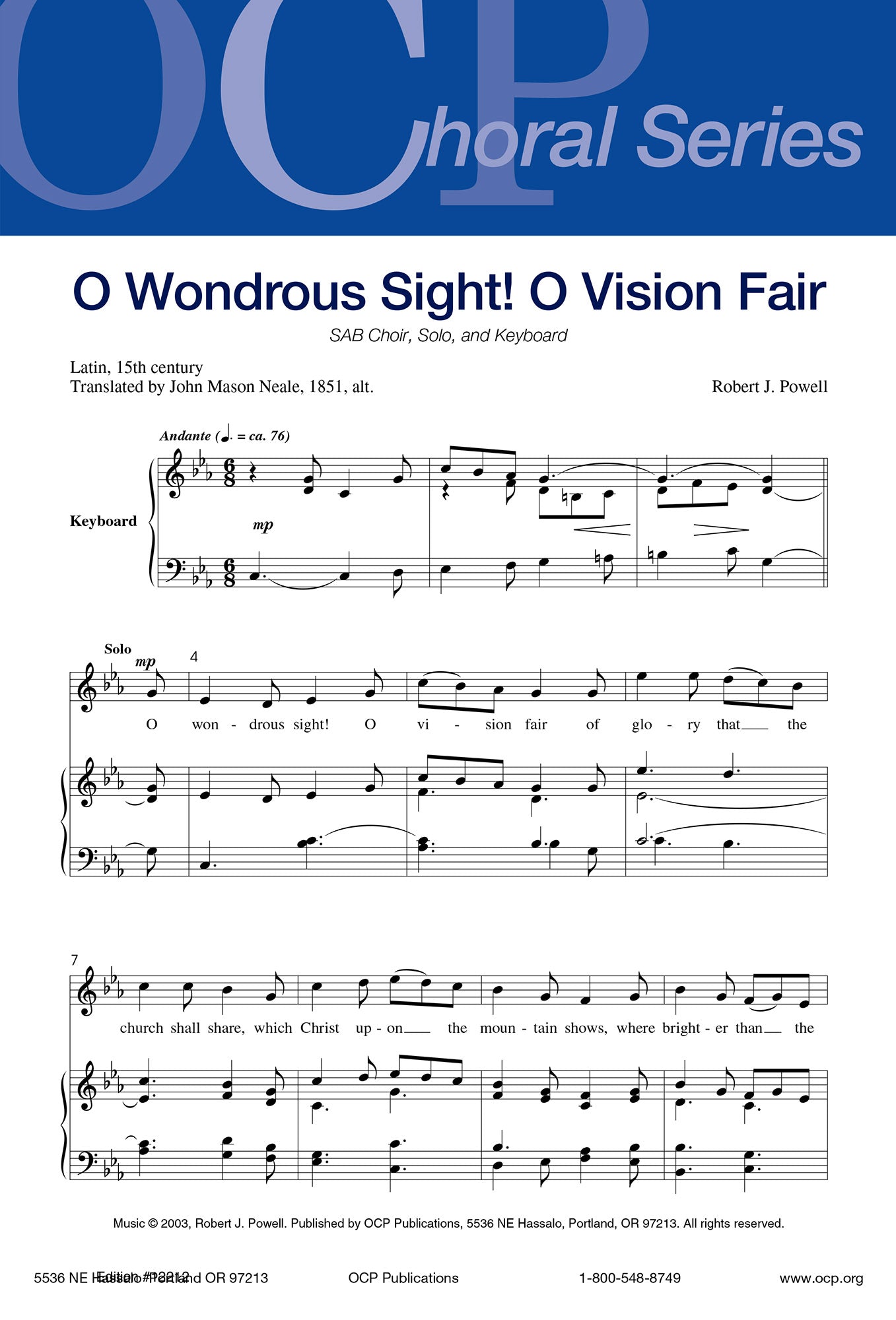 O Wondrous Sight, O Vision Fair