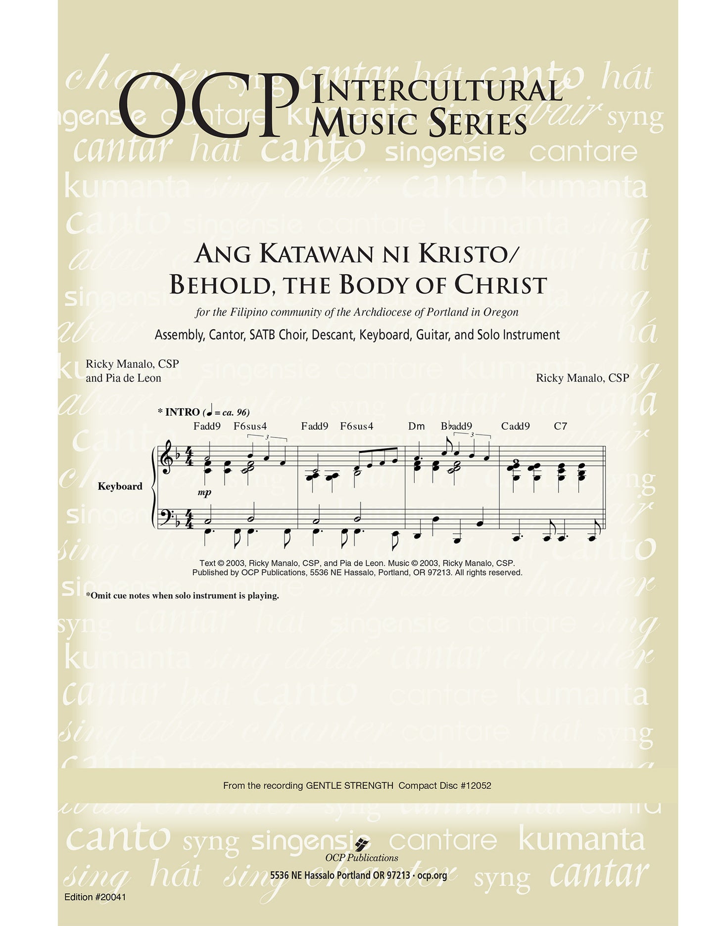 Ang Katawan ni Kristo/Behold, the Body of Christ