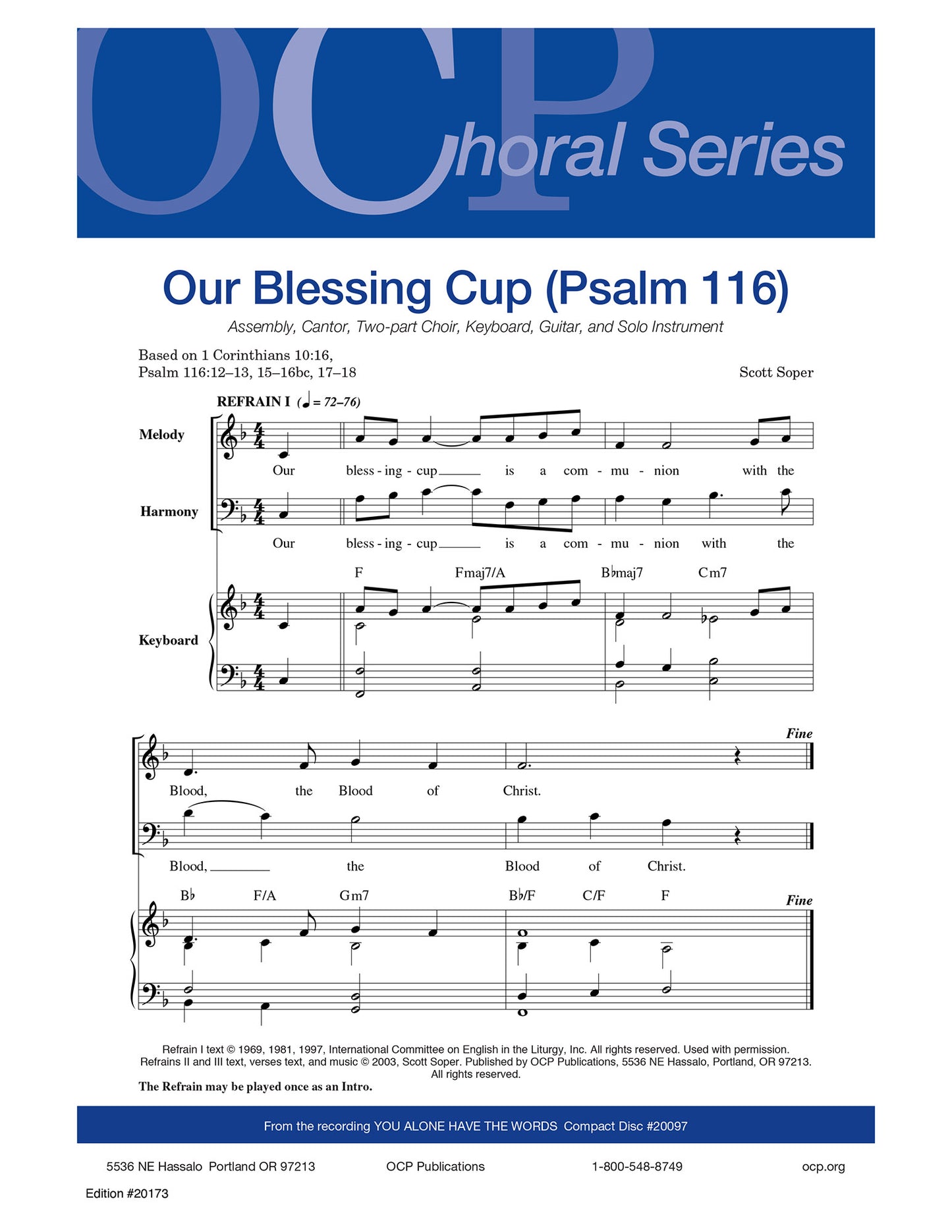 Our Blessing-Cup (Psalm 116)