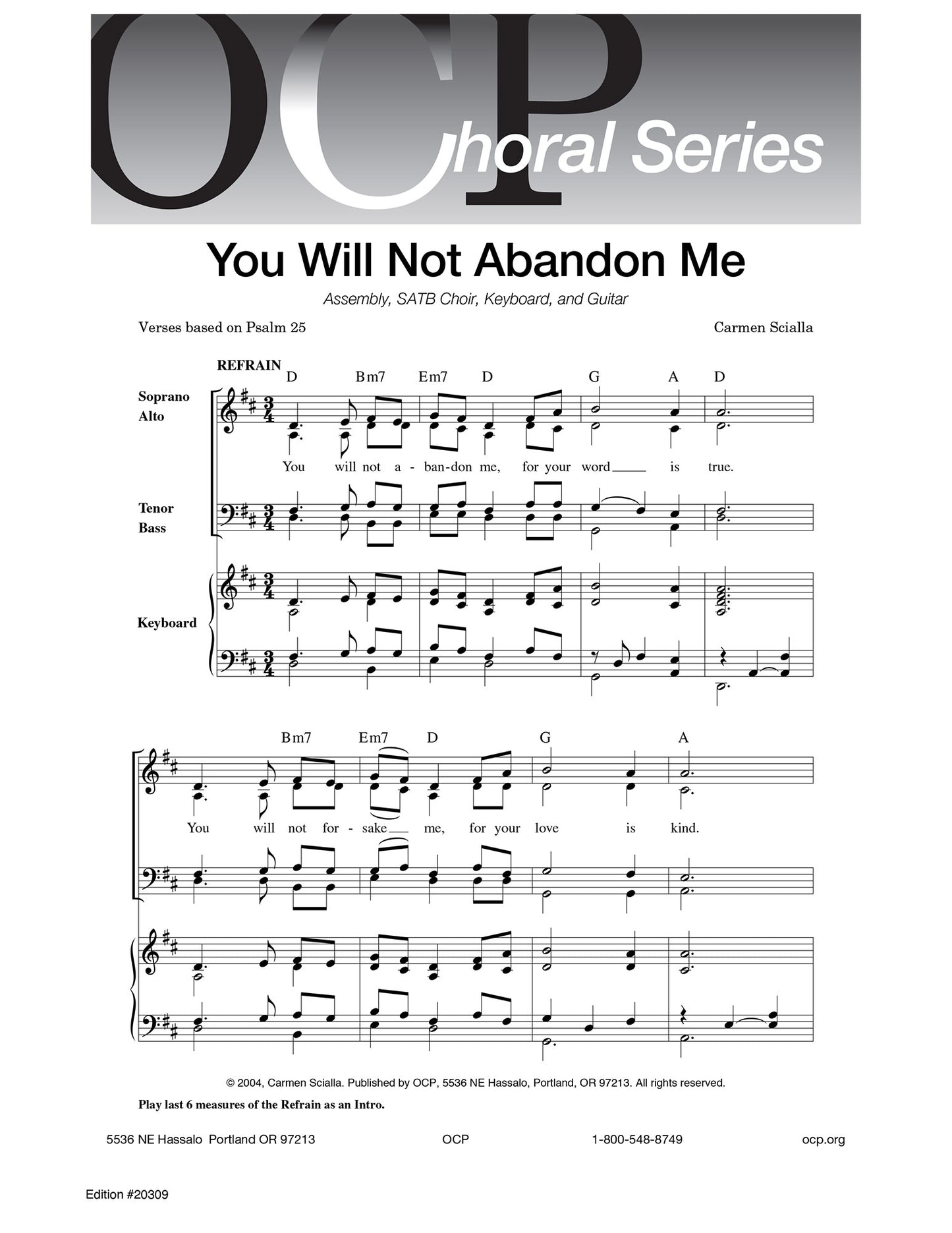 You Will Not Abandon Me