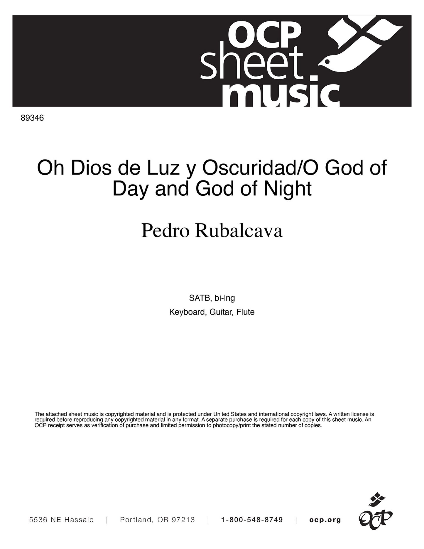 Oh Dios de Luz y Oscuridad/O God of Day and God of Night