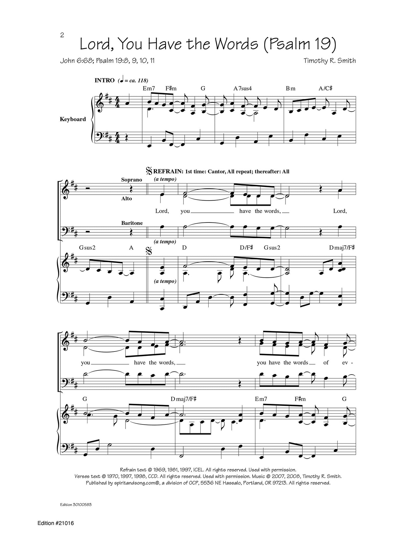 Lord, You Have the Words (Psalm 19)