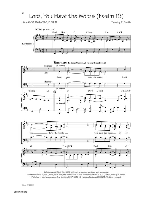 Lord, You Have the Words (Psalm 19)