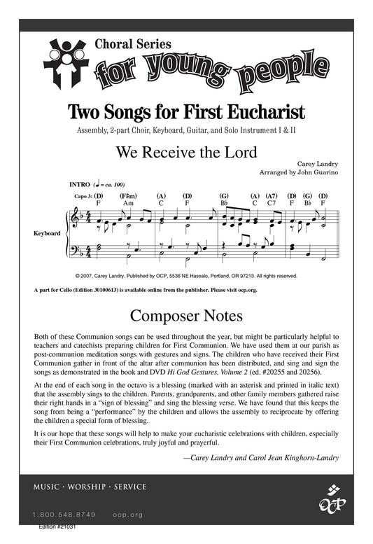 Two Songs for First Eucharist