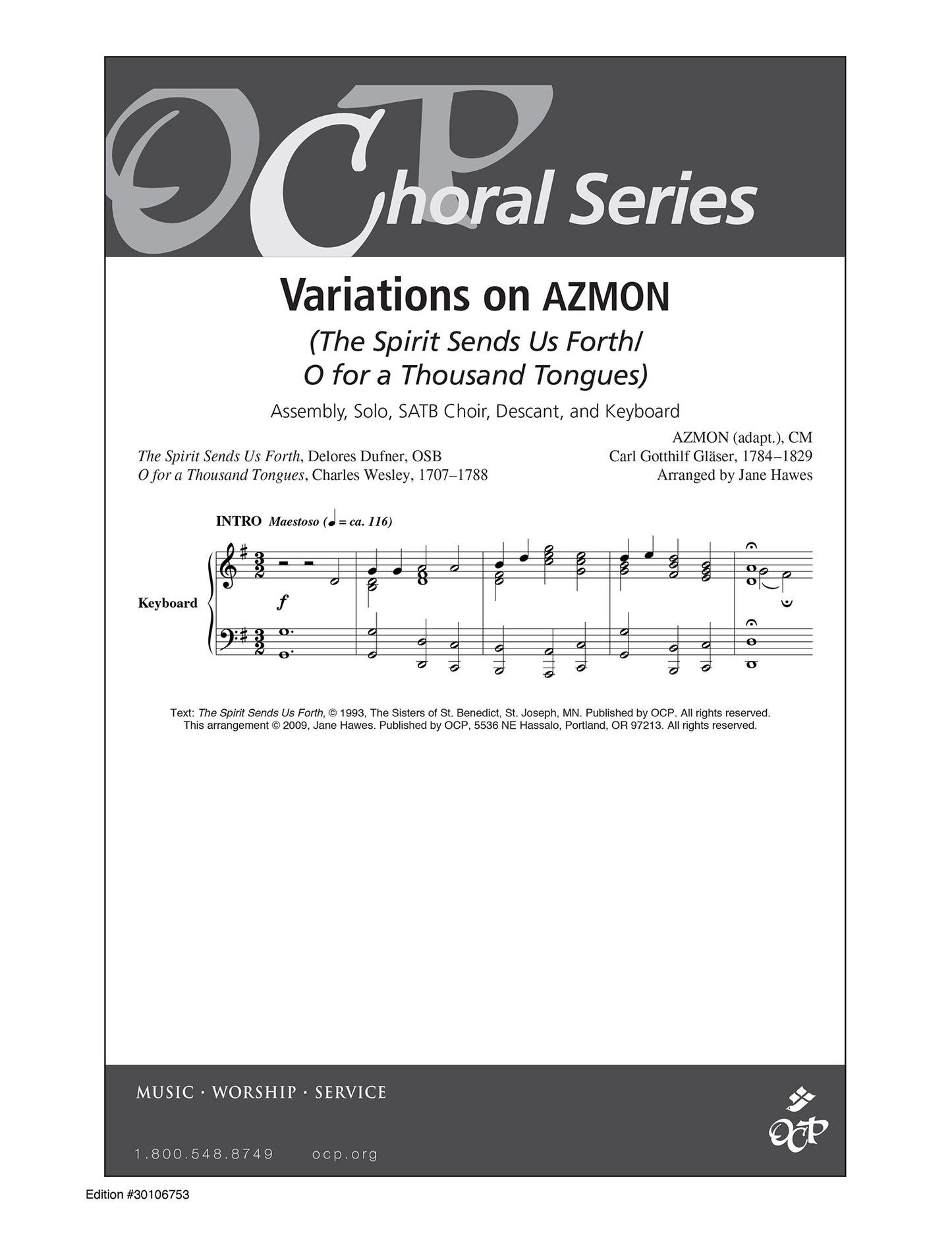 Variations on AZMON (The Spirit Sends Us Forth/O for a Thousand Tongues)