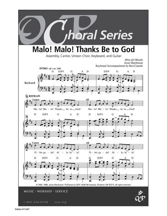 Malo! Malo! Thanks Be to God