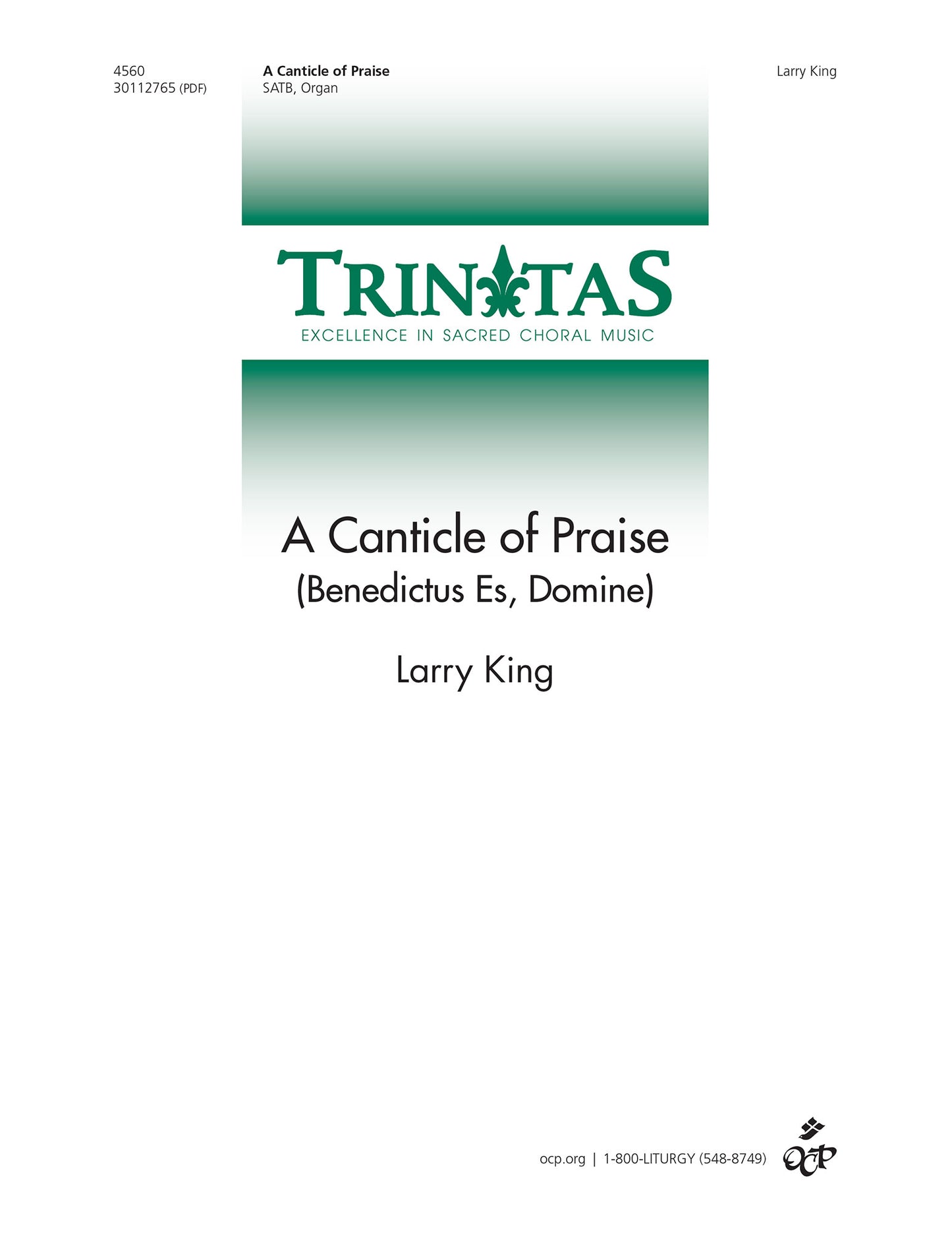 A Canticle of Praise/Benedictus Es, Domine