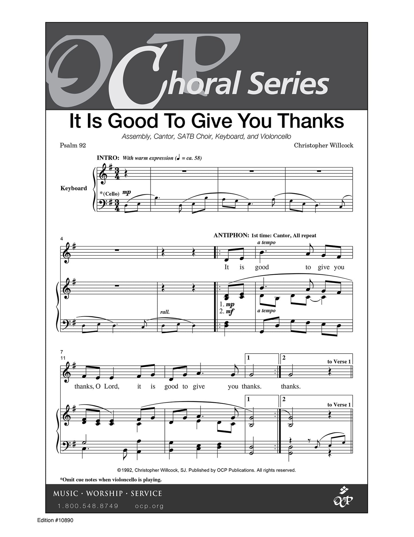 It Is Good to Give You Thanks