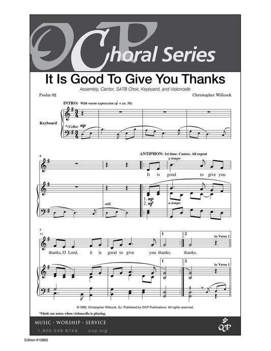 It Is Good to Give You Thanks