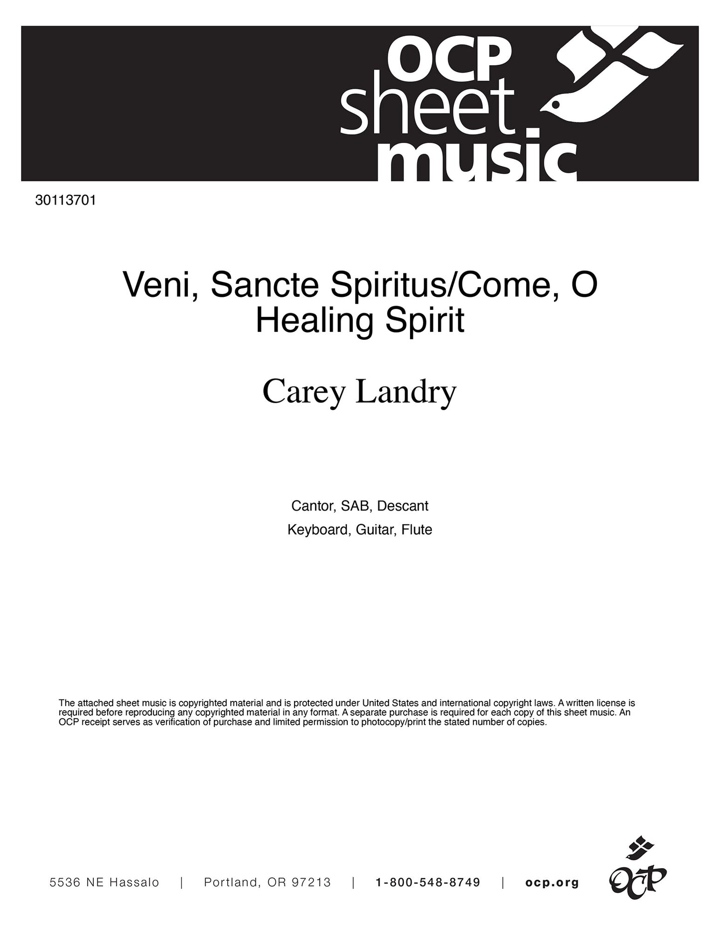 Veni, Sancte Spiritus/Come, O Healing Spirit