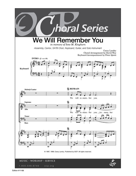 We Will Remember You