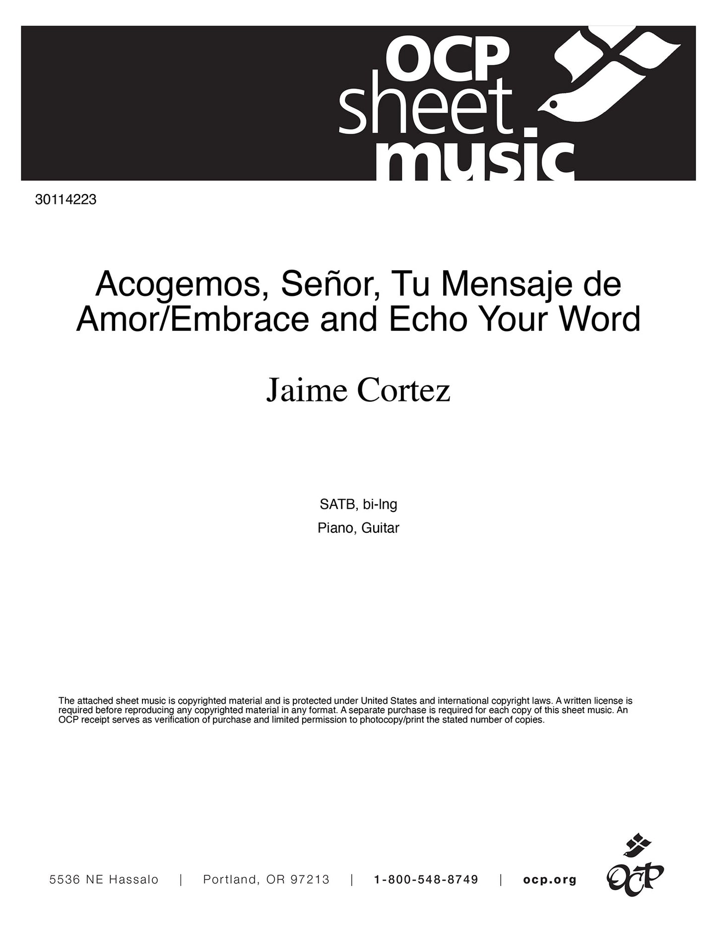 Acogemos, Se–or, Tu Mensaje de Amor/Embrace and Echo Your Word