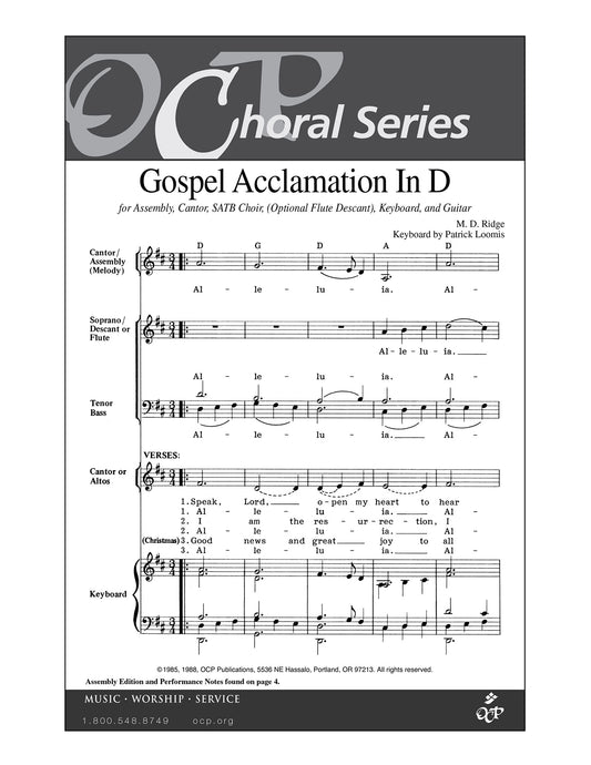 Gospel Acclamation in D