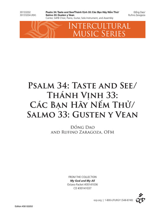 Psalm 34: Taste and See/Th‡nh V_nh 33: C‡c B_n H‹y N_m Th_/Salmo 33: Gusten y Vean
