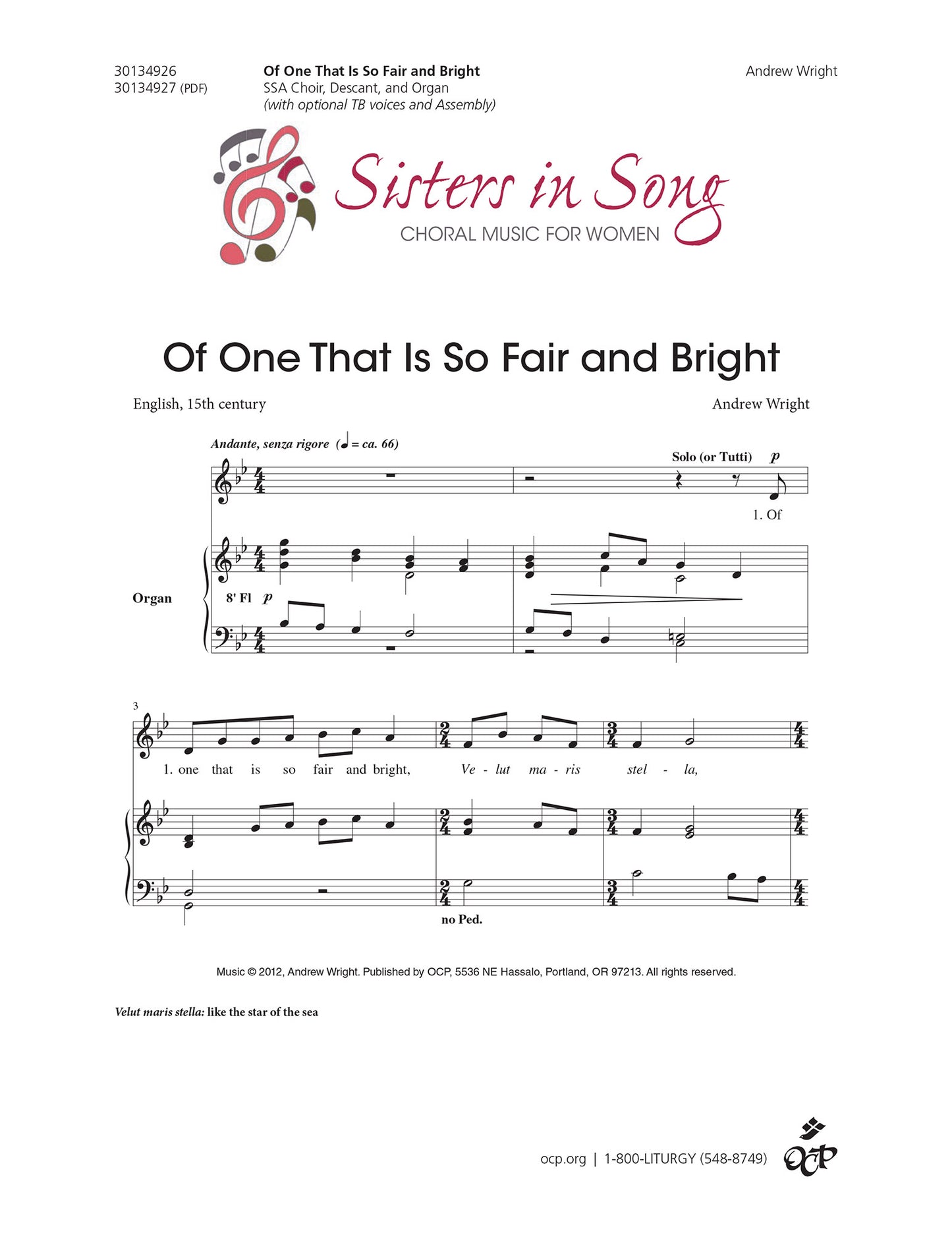 Of One That Is So Fair and Bright