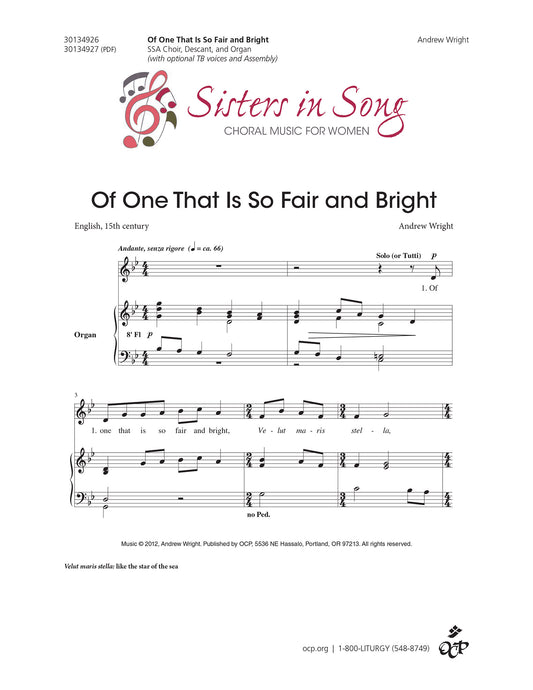 Of One That Is So Fair and Bright