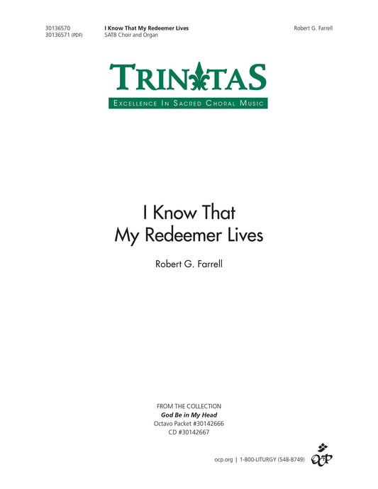 I Know That My Redeemer Lives