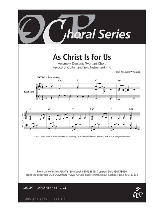 As Christ Is for Us