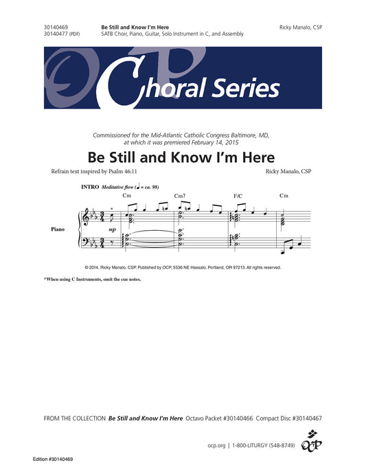 Be Still and Know I'm Here