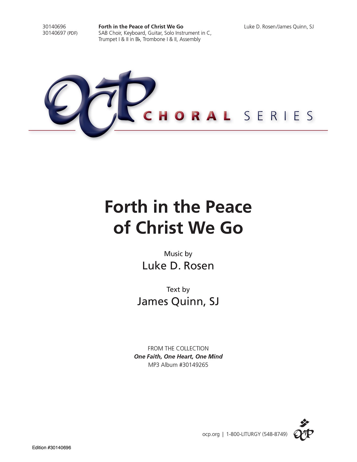 Forth in the Peace of Christ We Go