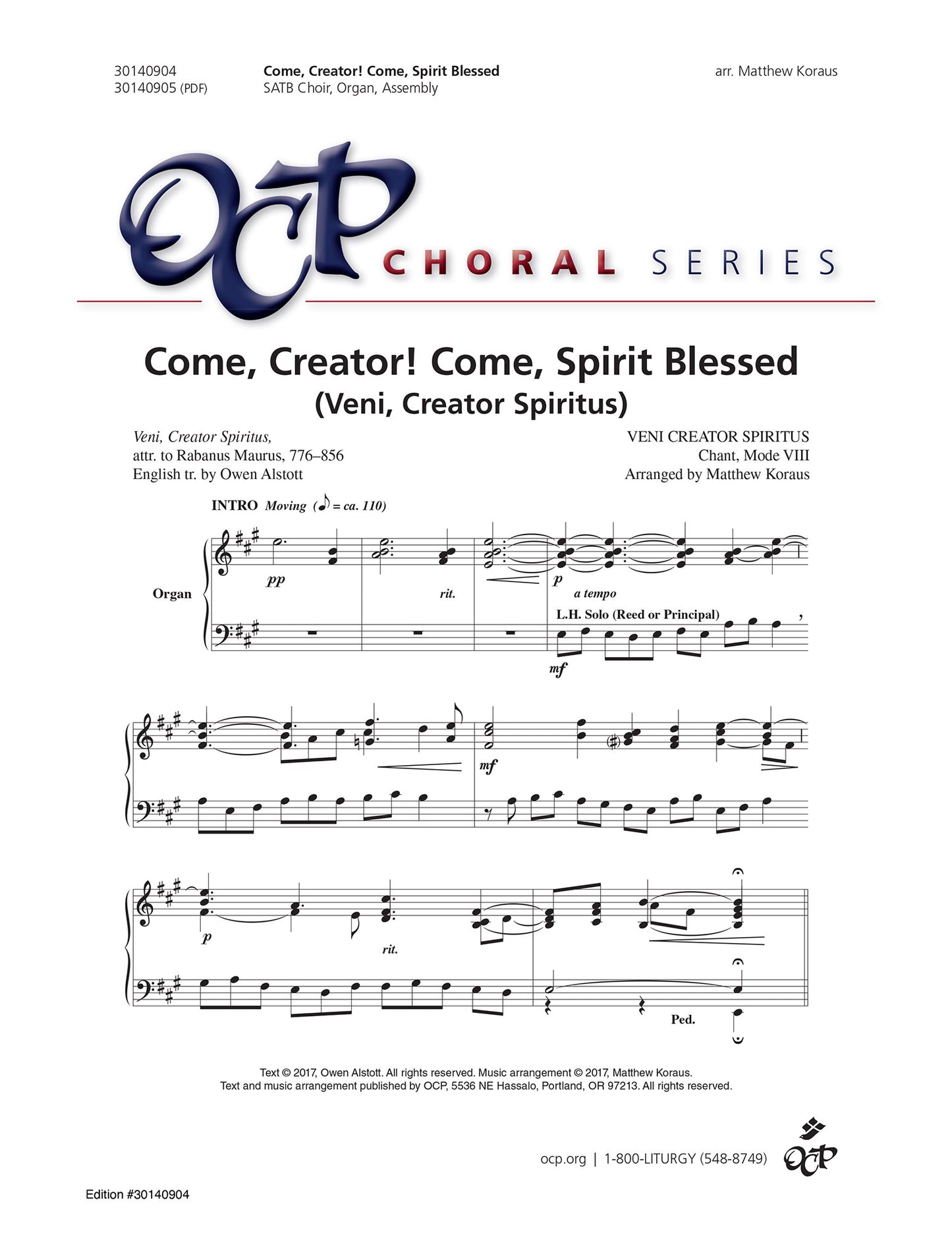 Come, Creator! Come, Spirit Blessed