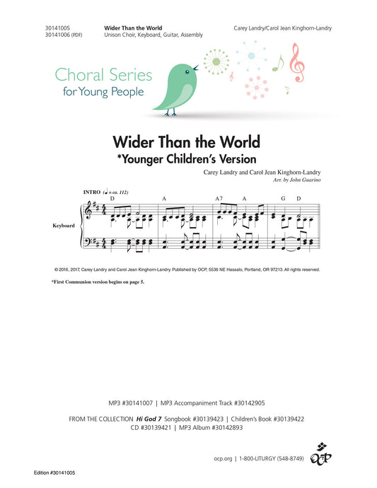 Wider Than the World (First Communion and Younger Children's versions)