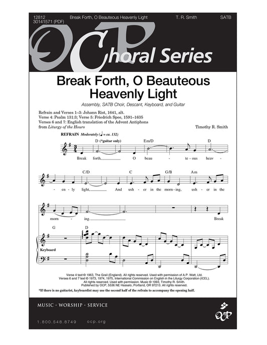 Break Forth, O Beauteous Heavenly Light
