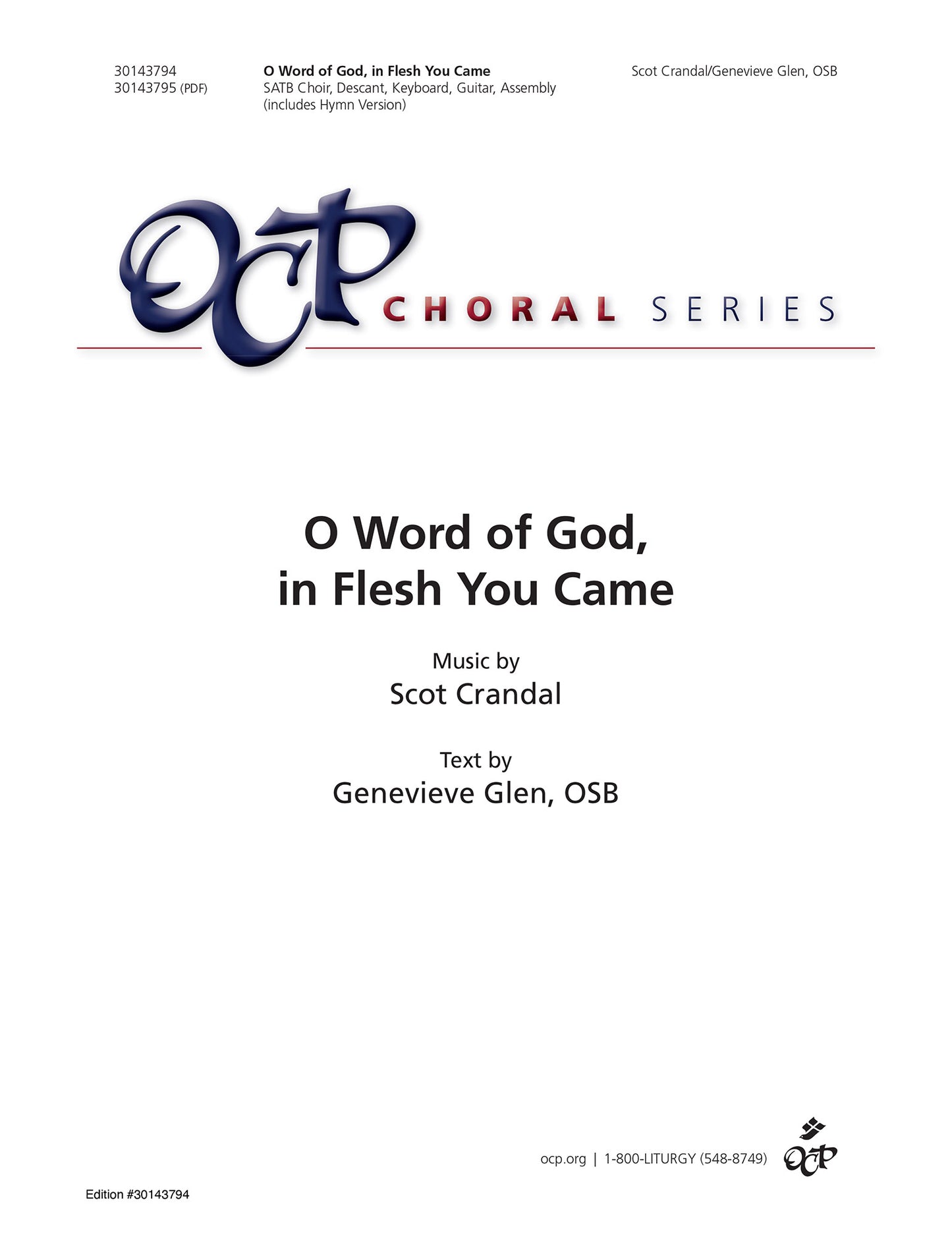 O Word of God, in Flesh You Came