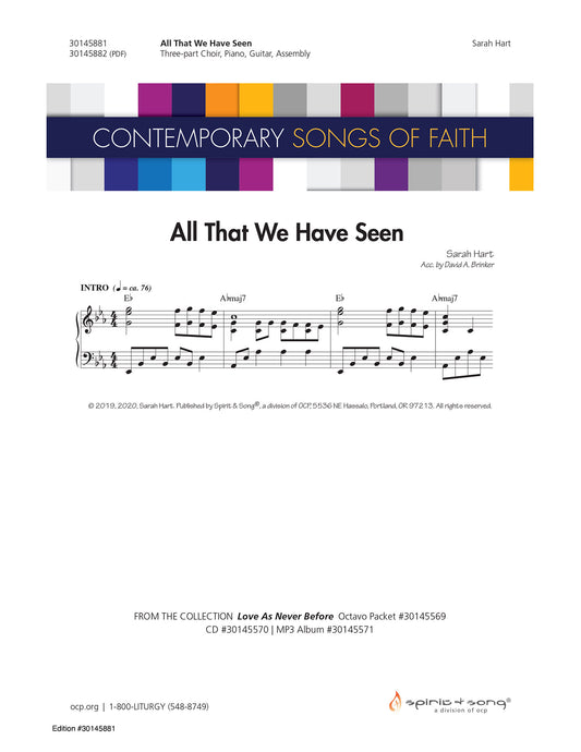 All That We Have Seen