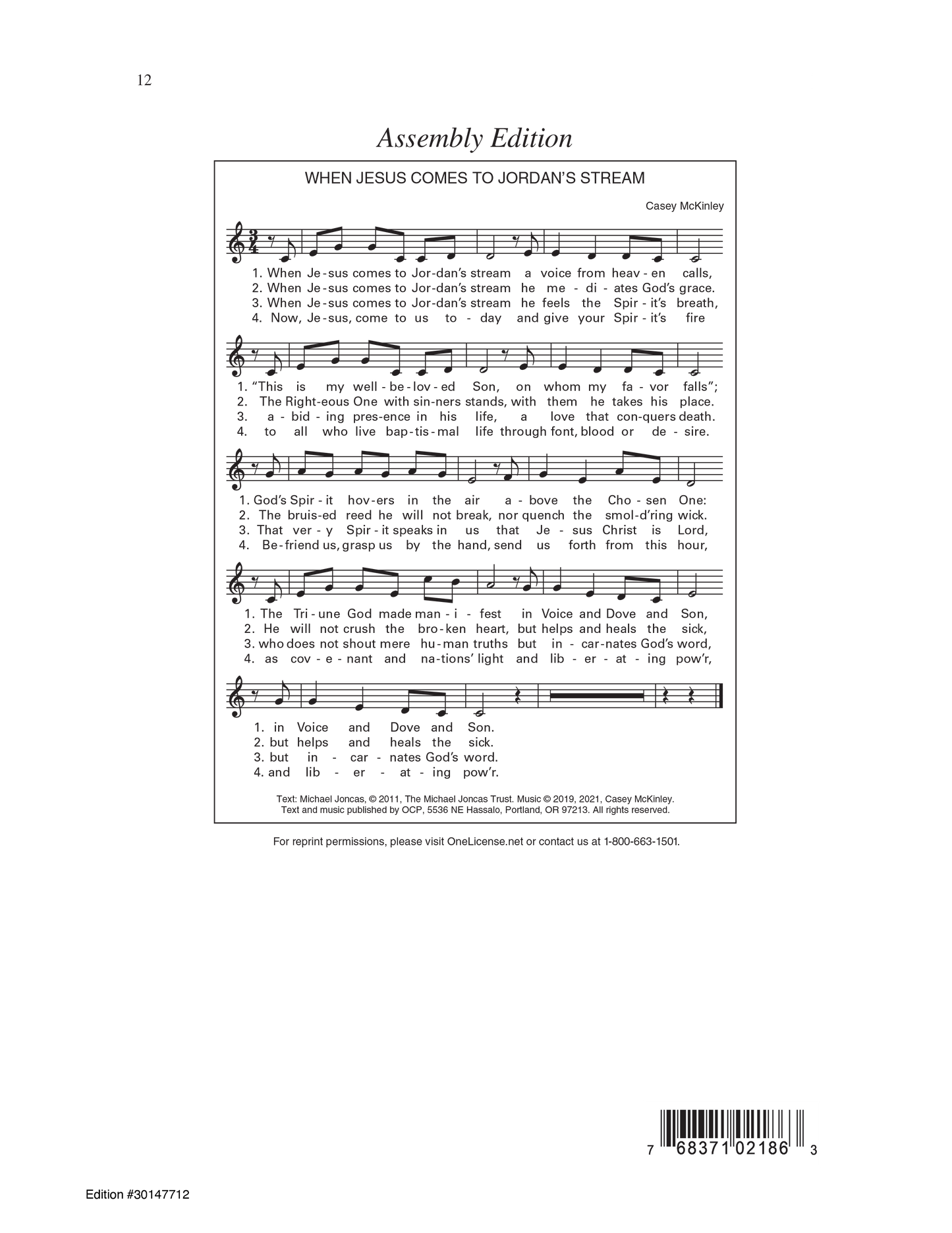 When Jesus Comes to Jordan's Stream