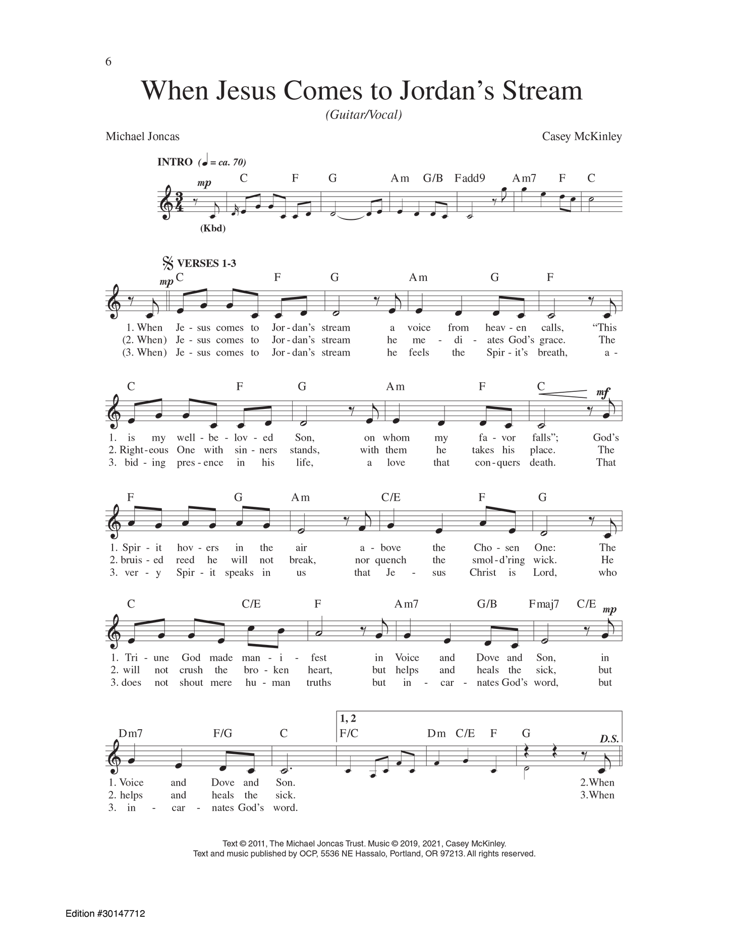 When Jesus Comes to Jordan's Stream