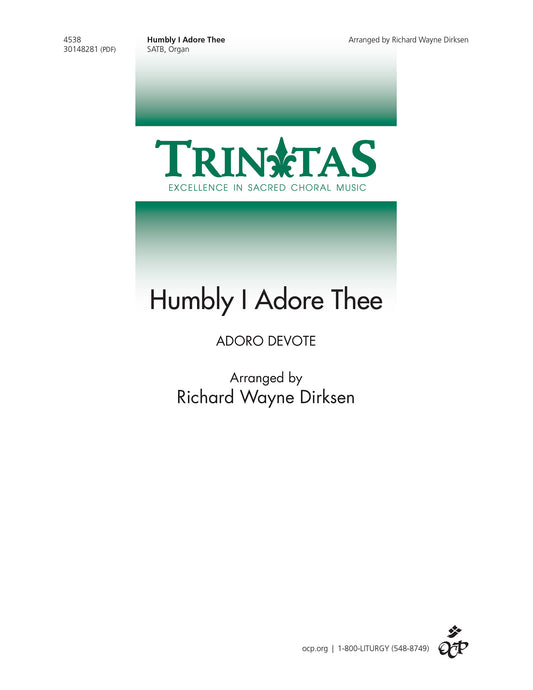 Humbly I Adore Thee