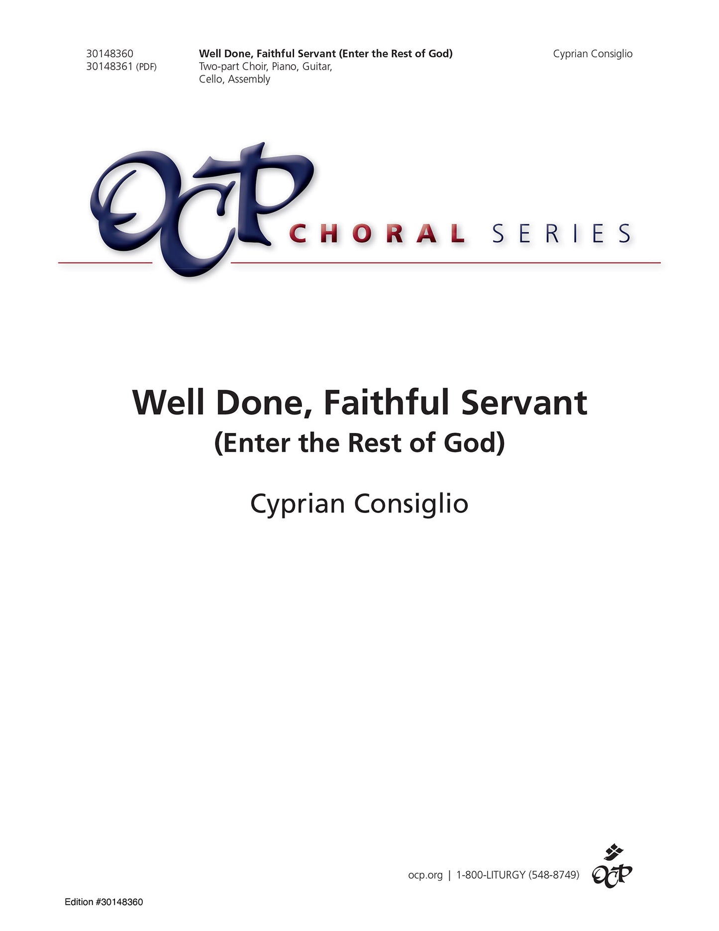 Well Done, Faithful Servant