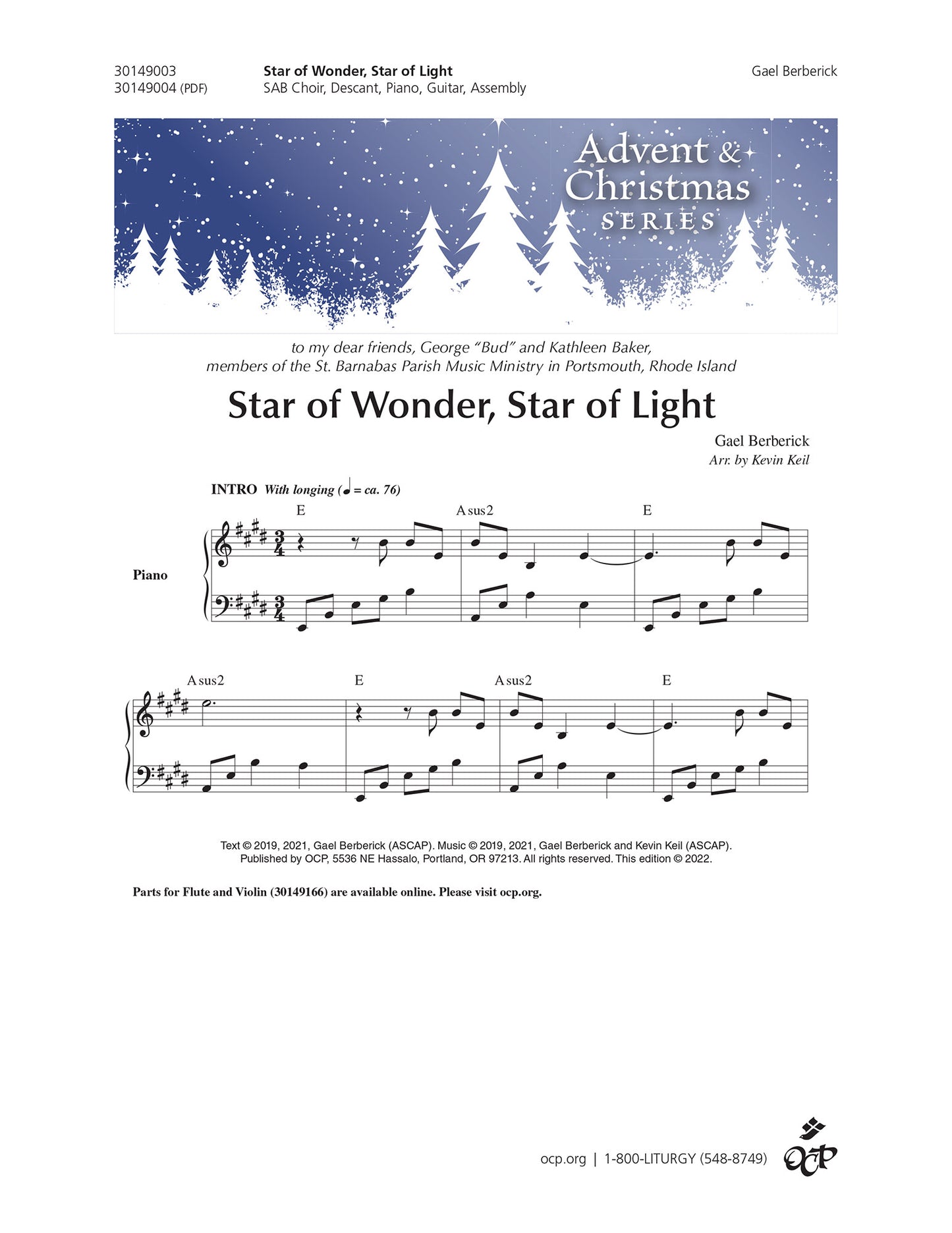 Star of Wonder, Star of Light