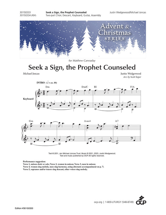 Seek a Sign, the Prophet Counseled