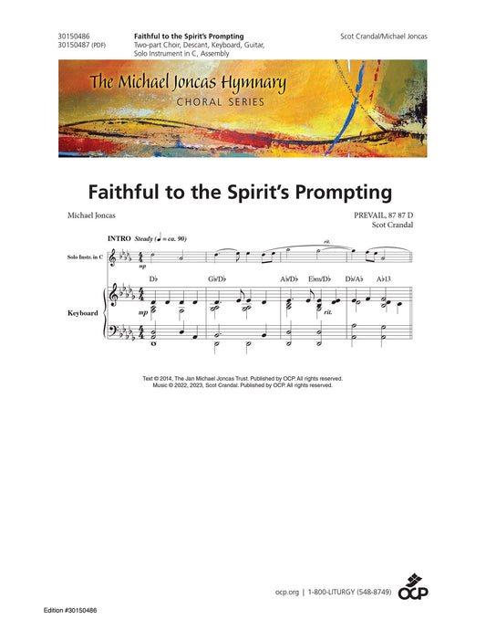 Faithful to the Spirit's Prompting