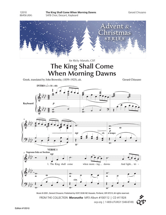 The King Shall Come When Morning Dawns