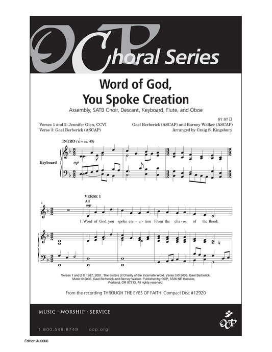 Word of God, You Spoke Creation