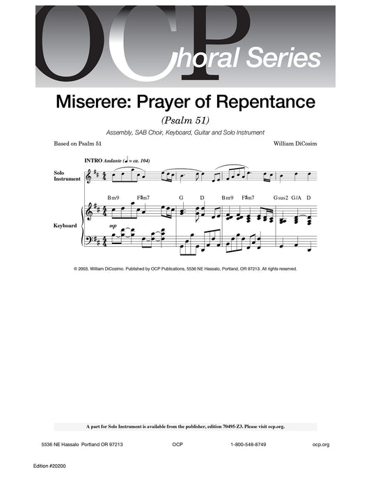 Miserere: Prayer of Repentance