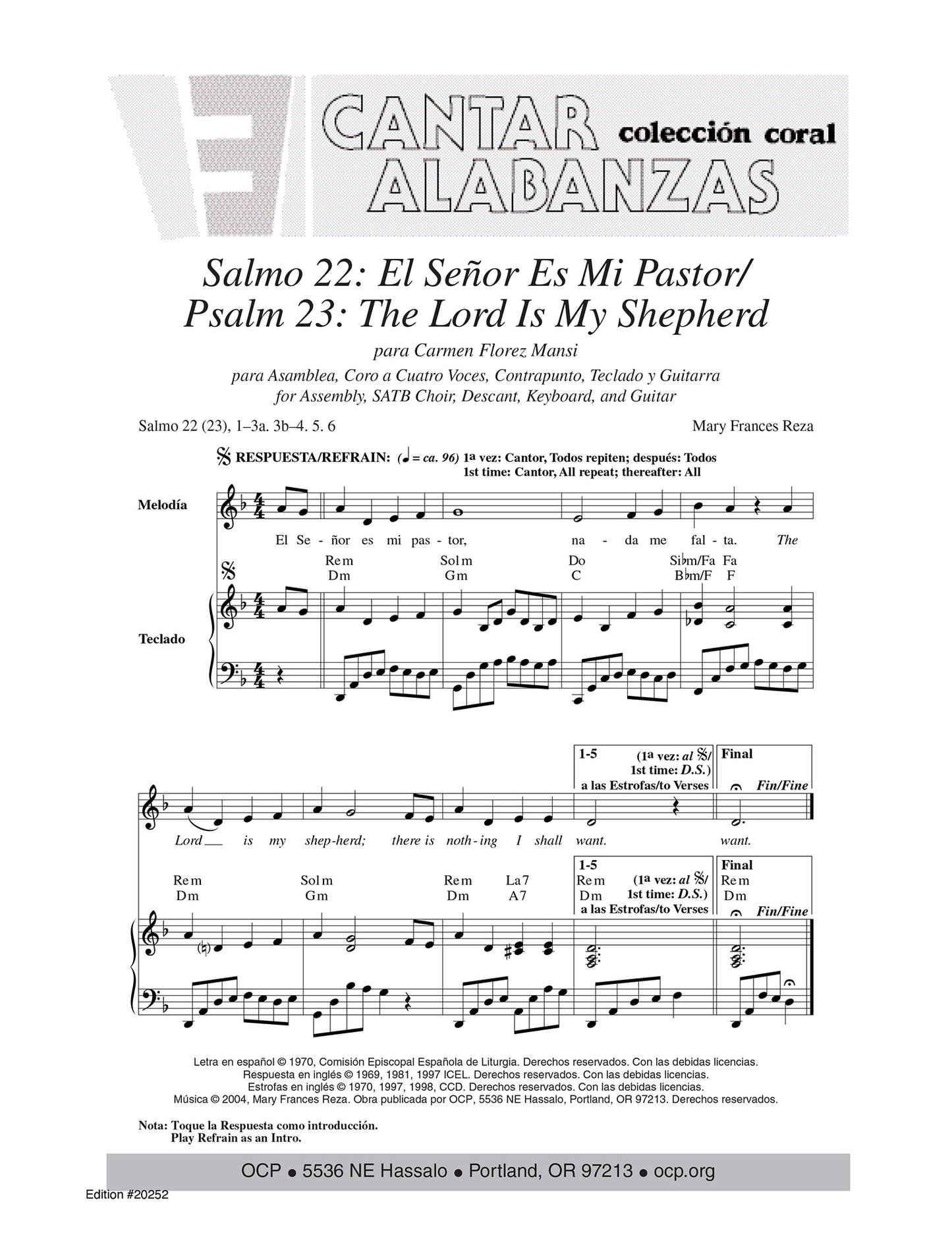 El Se–or Es Mi Pastor/The Lord Is My Shepherd