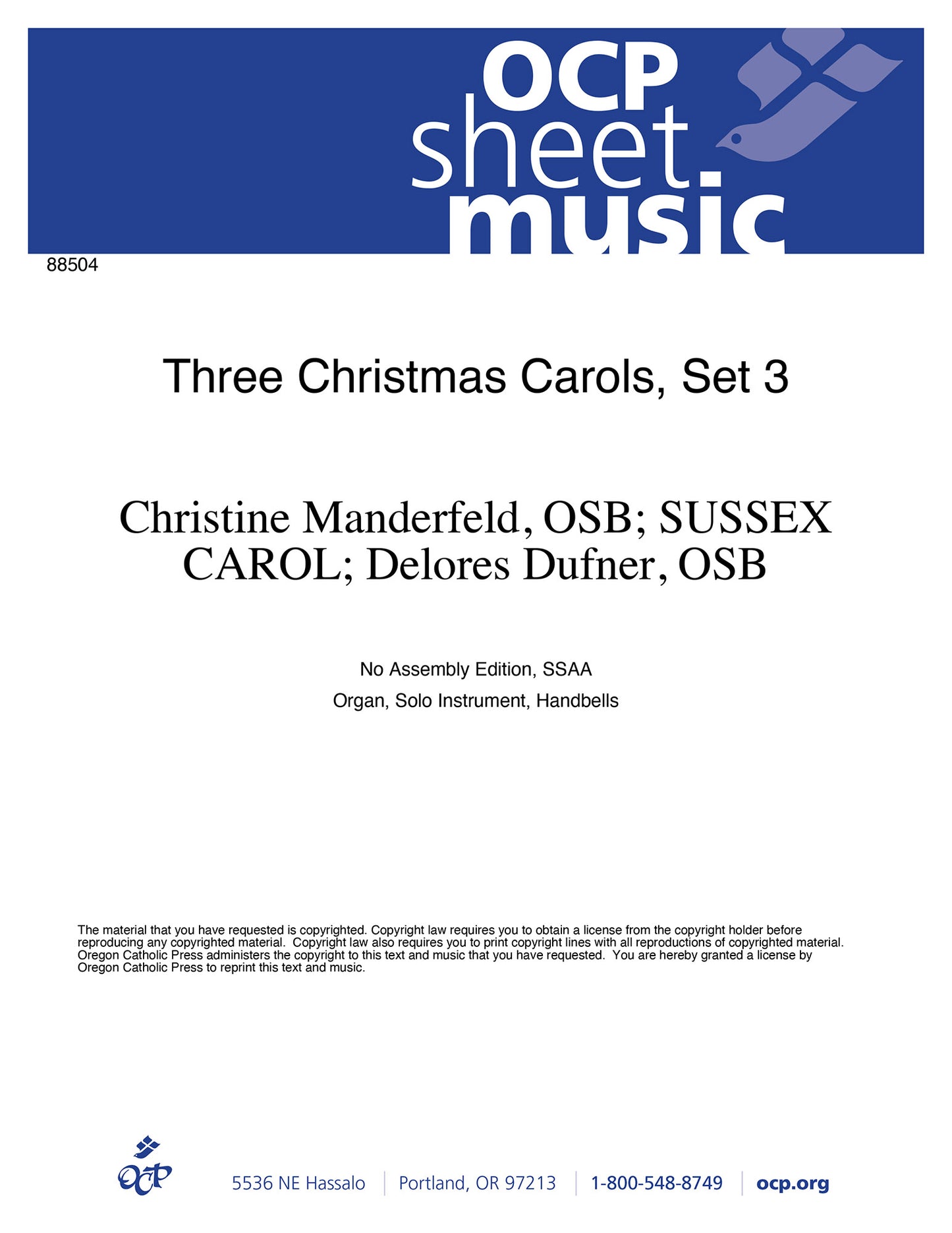 Three Christmas Carols, Set 3