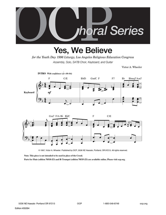 Yes, We Believe
