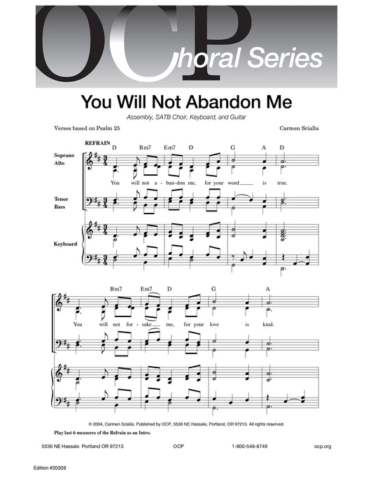 You Will Not Abandon Me