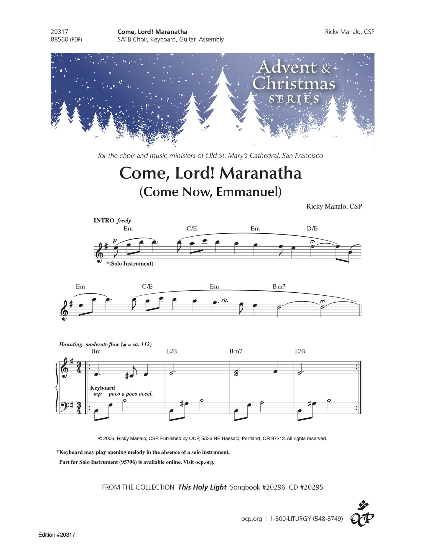 Come, Lord! Maranatha (Come Now, Emmanuel)