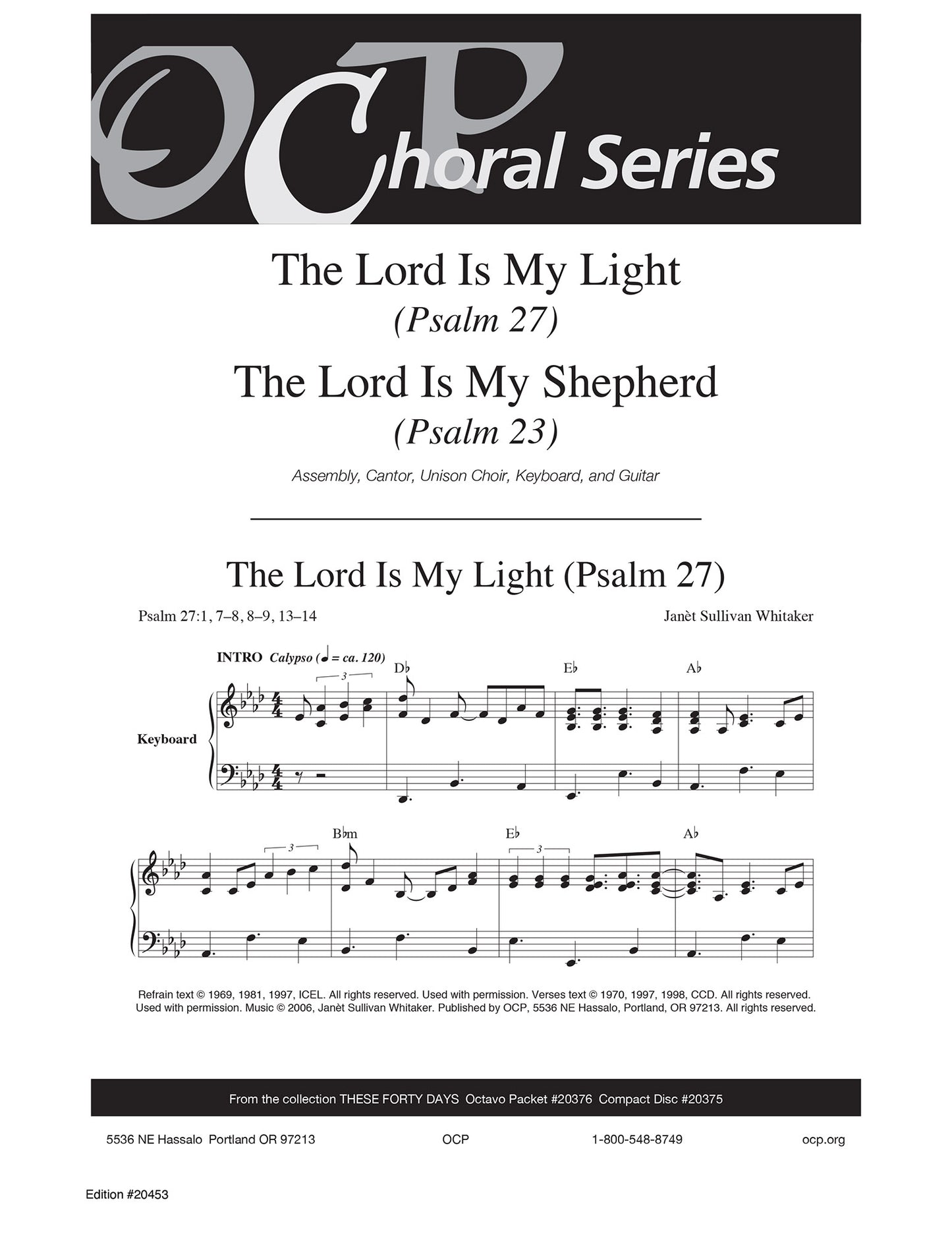 The Lord Is My Light/The Lord Is My Shepherd